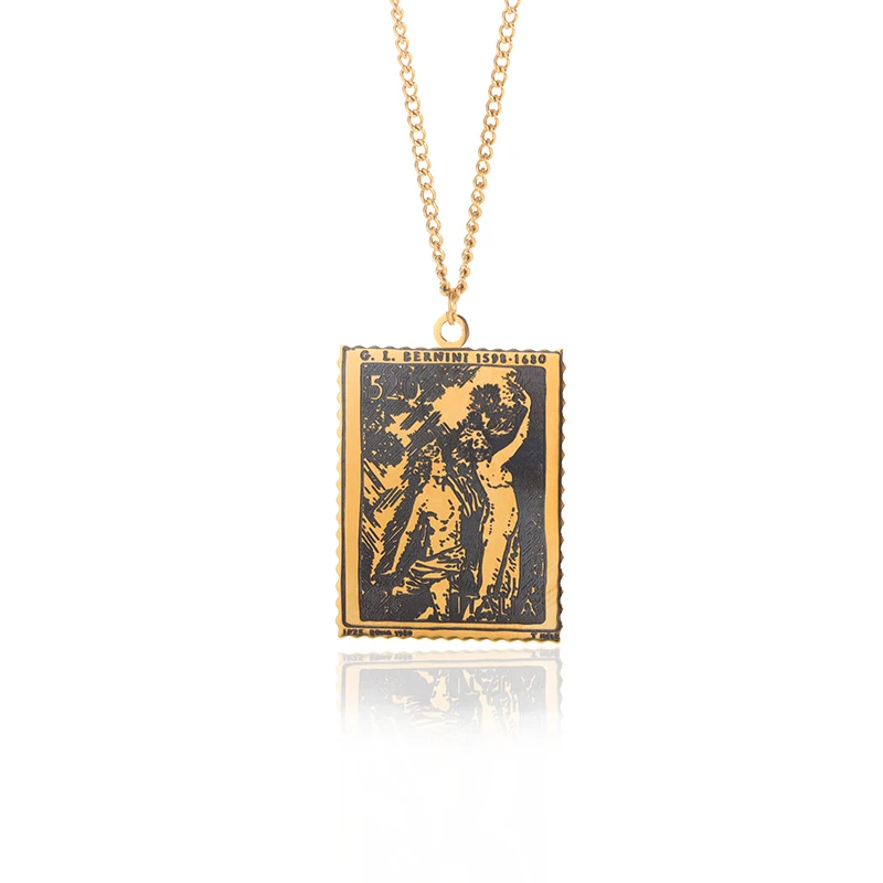 Stainless Steel Tarot Cards Necklace 