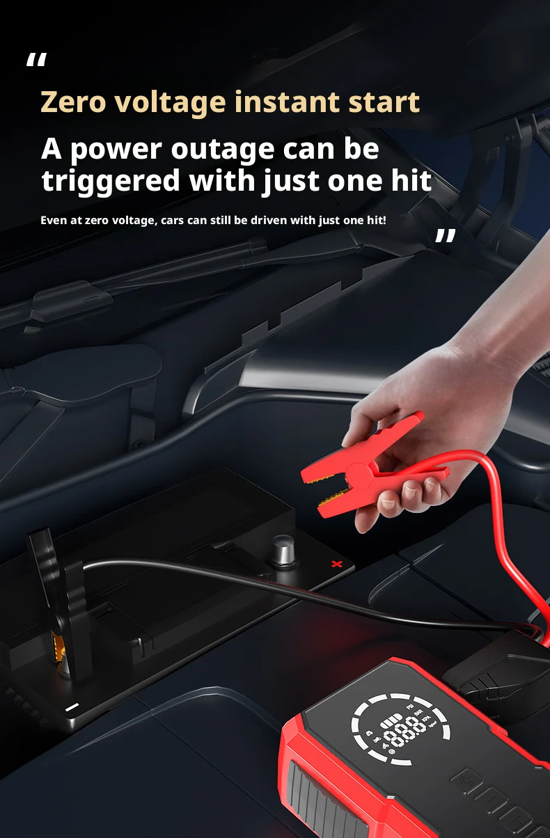 4 In1 Portable Tire Inflator Car Jump Starter With air Pump 12V 10000MAh LED Light Emergency Car Battery Jump Starter Power Bank