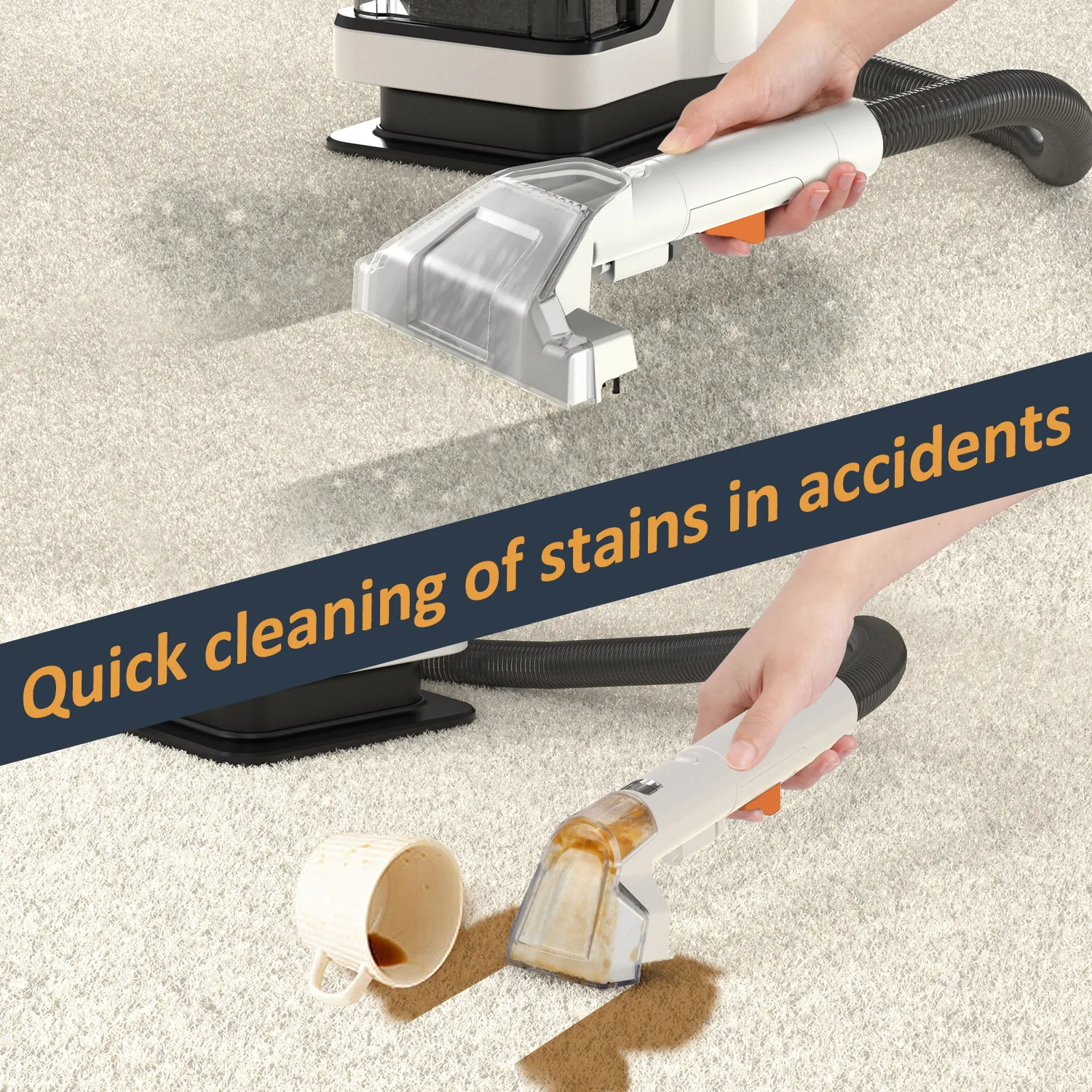 Portable Carpet Cleaner Machine Wet and Dry Vacuum Spray Spot Cleaner Home Fabrics Sofa Curtain Carpet Cleaner for Household
