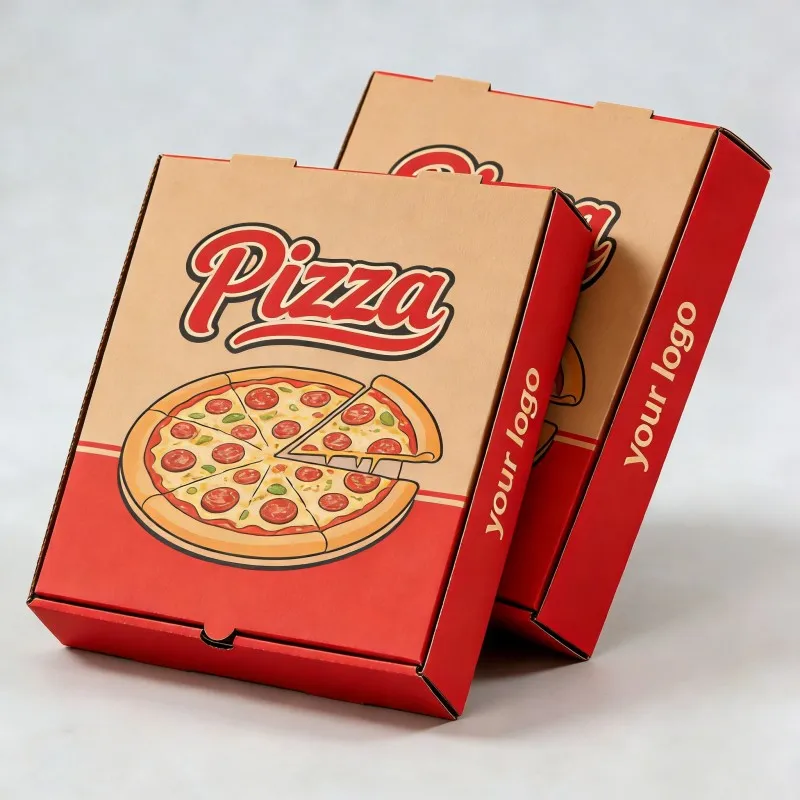 Wholesale Kraft Pizza Box Custom Printed Eco Food Grade Direct Sale Pizza Box Corrugated Box Packaging Pizza Carton Box