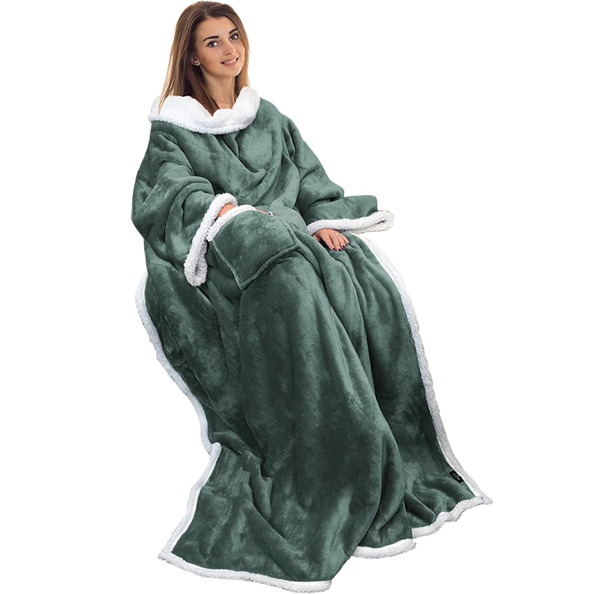 Носимый ТВ супер мягкое одеяло с рукавами и карманом