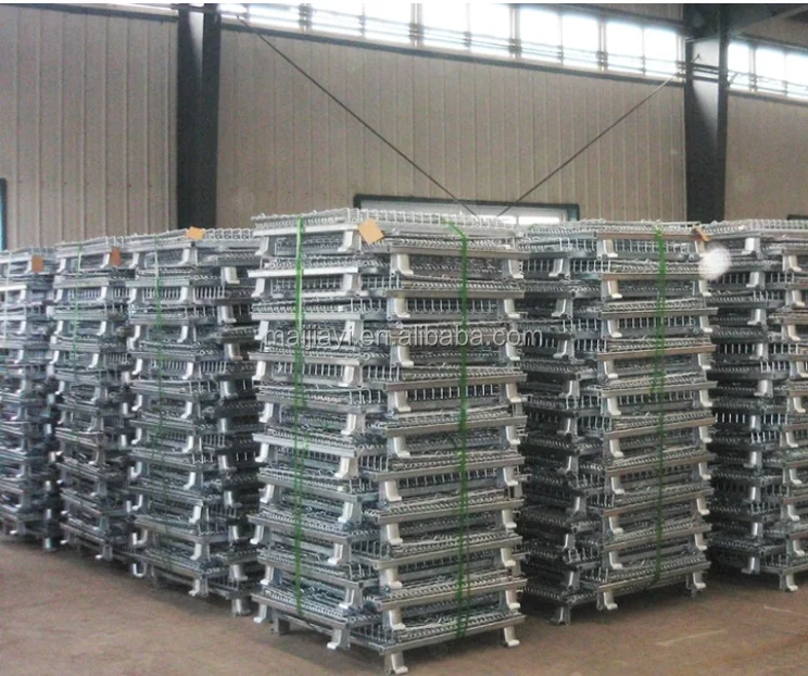 Heavy Duty Industrial Stackable Storage Containers Metal Pallet Cage ...