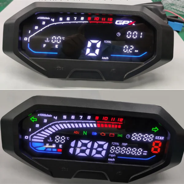 Motorcycle Kilometer Digital  LCD Modified Meter GR200 Motorcycle Speedometer