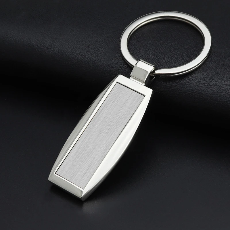 Bulk Custom Logo Double Sided Keyring Rectangle Stainless Steel Laser Engraving Metal Key Chain Sublimation Blank Keychain