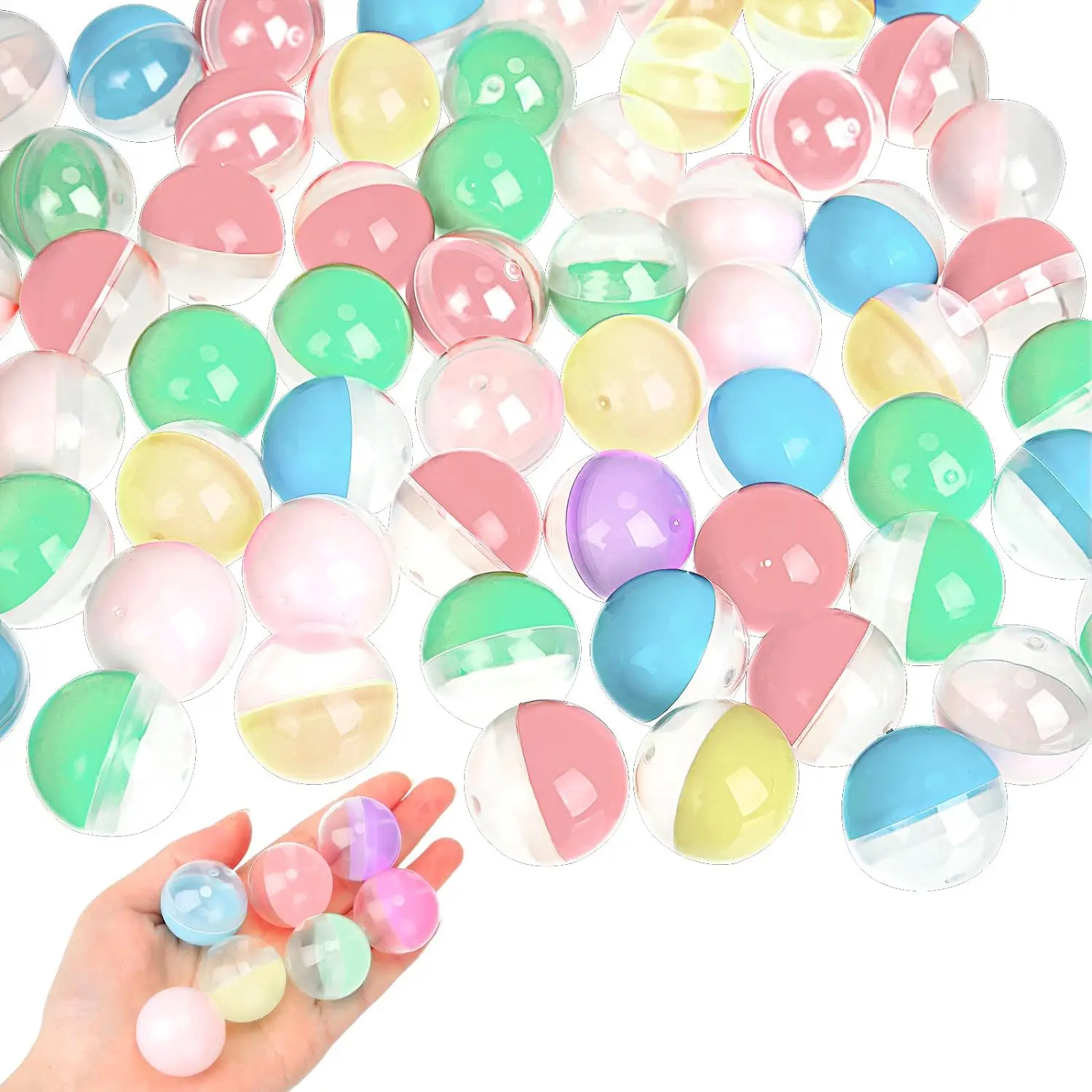 Wholesale Multiple Sizes Openable 25 Mm 32mm 35mm Tiny Egg Shell Classic Plastic Empty Capsules Toy for Vending Machine