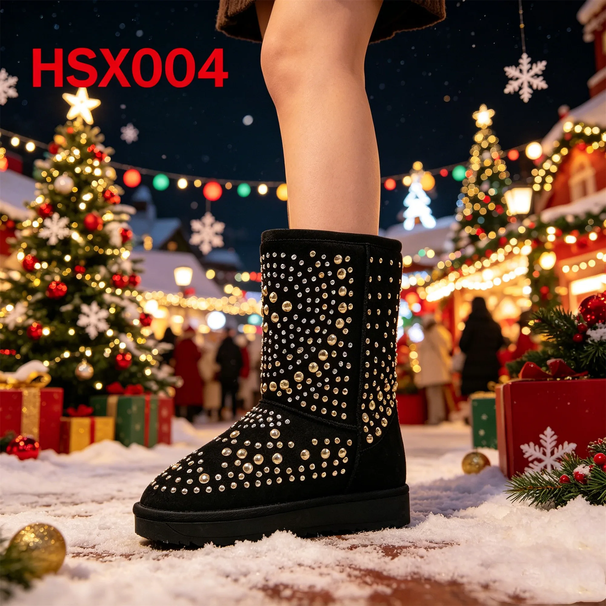 ZYF,winter Occasions Durable Suede Leather Women Snow Boots Outdoor Warmth Anti-skid TPR Outsole Lady Winter Boots HSX004