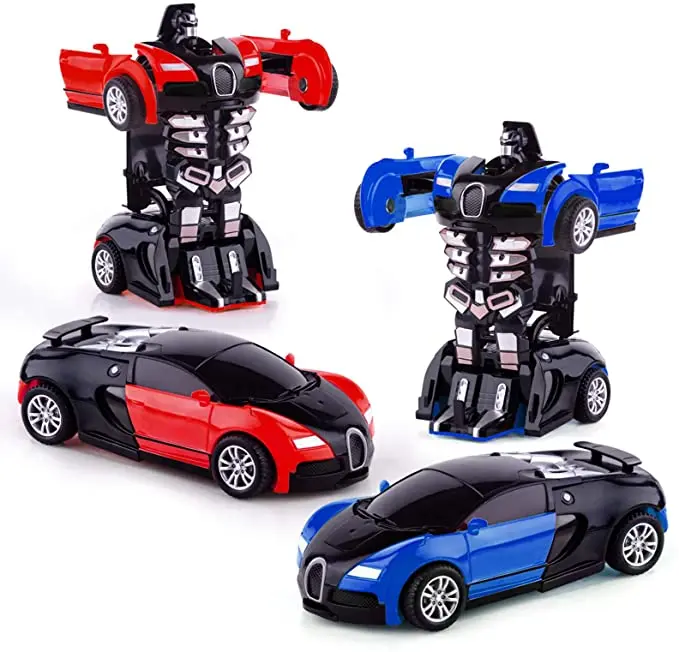 Deformation Boy Toy One Key Transforming Car Robot Police Car
