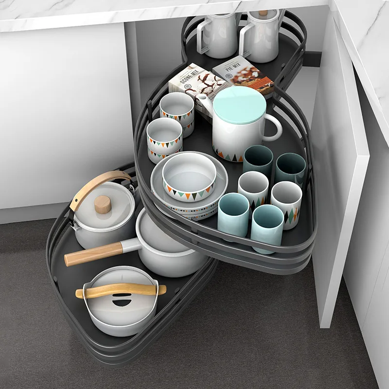 Factory Direct Sales Magic Corner Swing Tray Pull Out Basket for Kitchen Cabinet