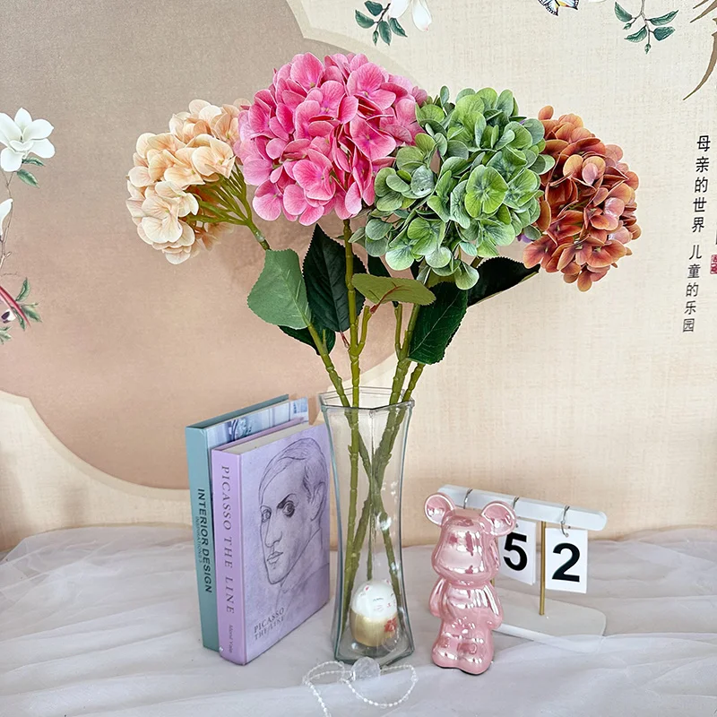 product yujia single hydrangea hot sale high quality artificial hydrangea flower wedding decorative silk cloth chinese-51