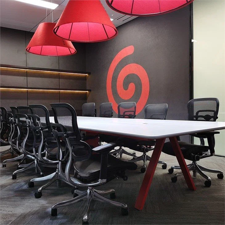 Conference Table and Chairs Set Wood 22 Seater White Conference Table