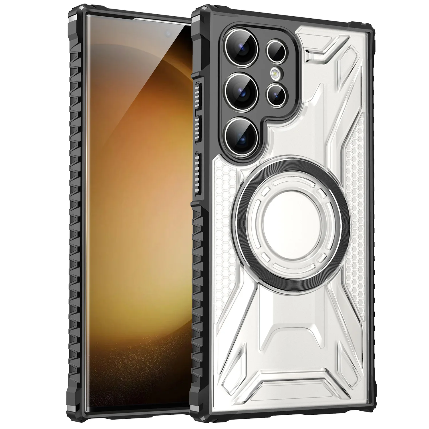 2 in 1 Four corners Shockproof bumper phone cover case for Samsung S23 S24 ULTRA S25 A16 A05 car magnetic cellphone cases