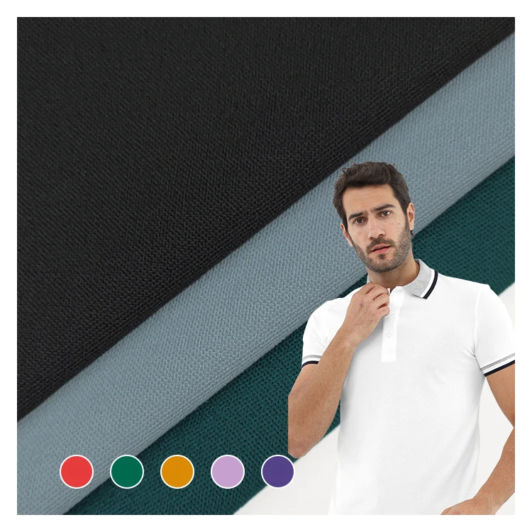 Quick Dry Knitted Sorona Pique Fabric Polyester Material , Plain Dyed 100% Polyester Pique Fabric for Sale/