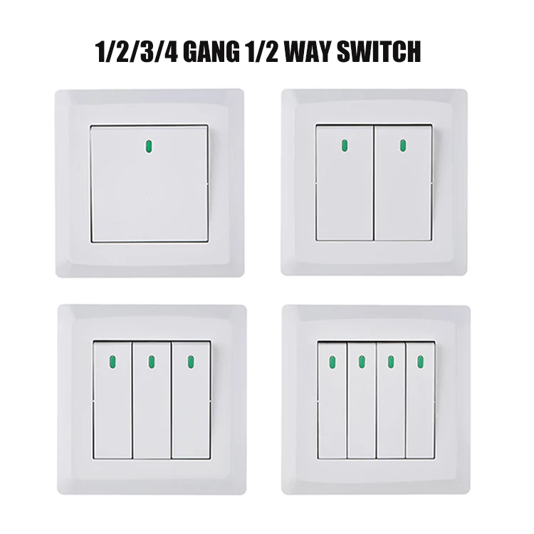 VNX Good Quality UK Switch and Socket PC Plate British Standard White Color 3pin 250v 15a Electric Wall Socket With 1gang Switch
