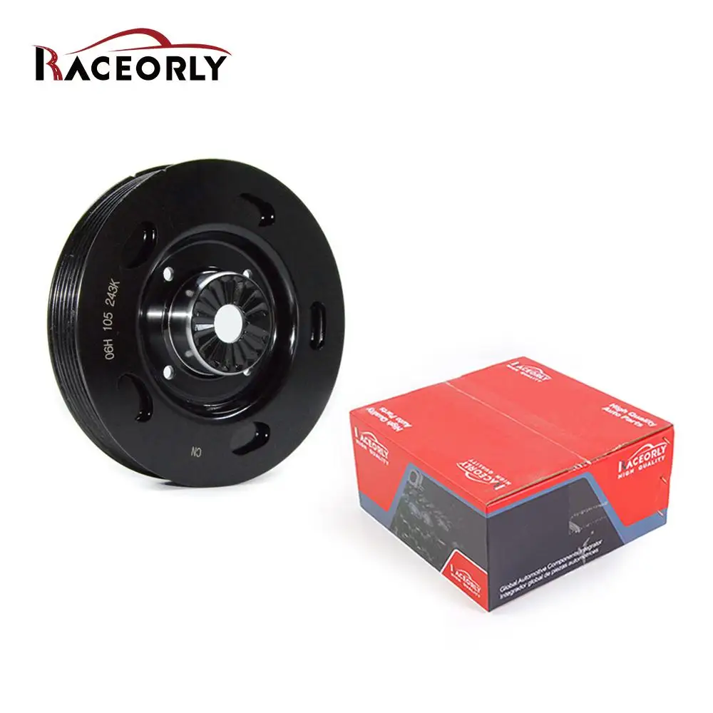 Raceorly Belt Pulley Crankshaft 06H105243K for Vw Audi A4 Jetta Passat Tiguan EA888 1.8T 2.0T Engine Harmonic Balancer