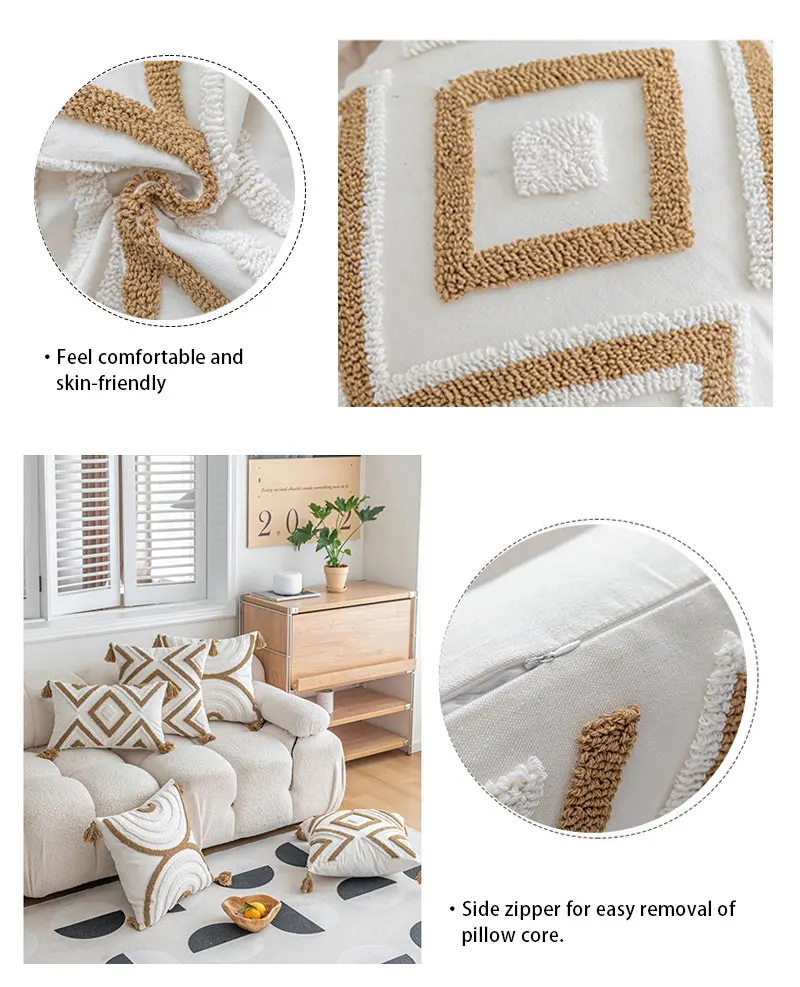 Embroidered Cushion Covers Boho Sofa Throw Pillow Covers Decorative