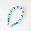 Double-buckle silver core-peacock blue-bleached yellow