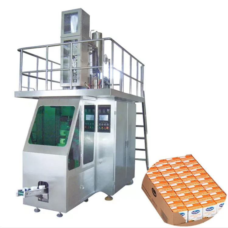 3000BPH 1000ML Juice and Milk Carton Box Filling and Packing Machine
