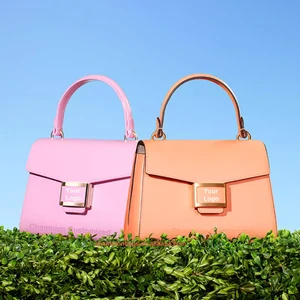 Custom Logo Vegan Leather Satchel Top Handle Bag Ladies Crossbody Women Fashion Handbag Purse