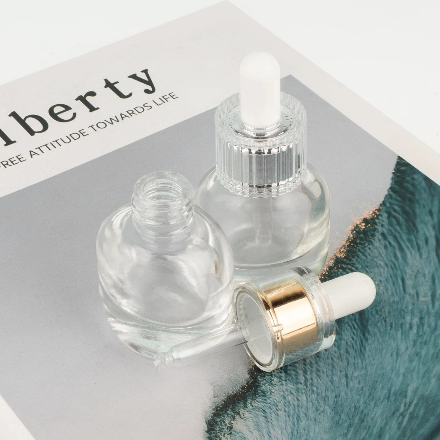 luxury 15ml empty skincare serum glass dropper bottle 30ml cosmetic lotion bottle for packaging details