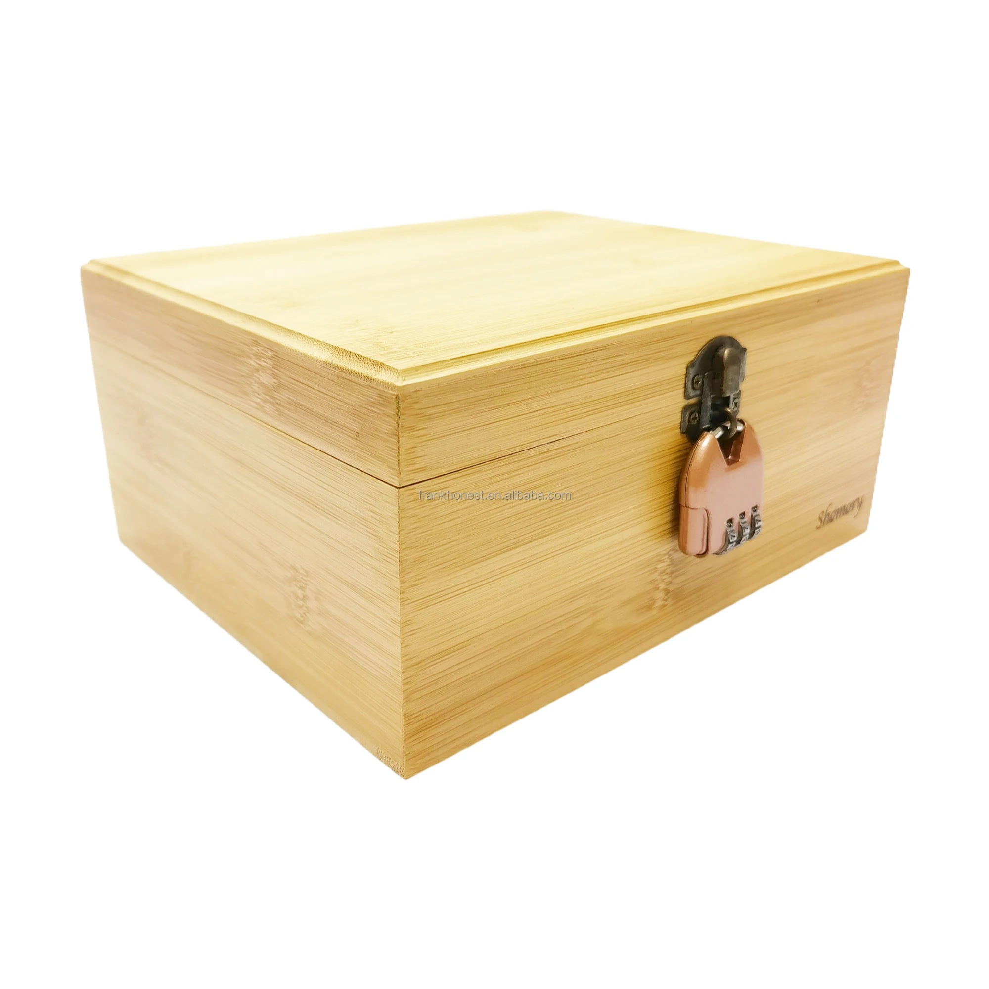 Custom Smell Proof Bamboo Stash Box Rolling Tray With Lock Grinder And