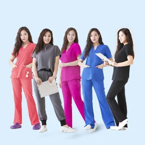 Factory Supply Medical Scrubs Suit Breathable Hospital Uniforms for Nurses OEM Woven Wholesale Medical Scrubs