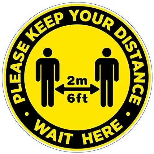 Please Keep Your Distance Floor Safety Markers Anti slip Sticker Shop Queue Sign 