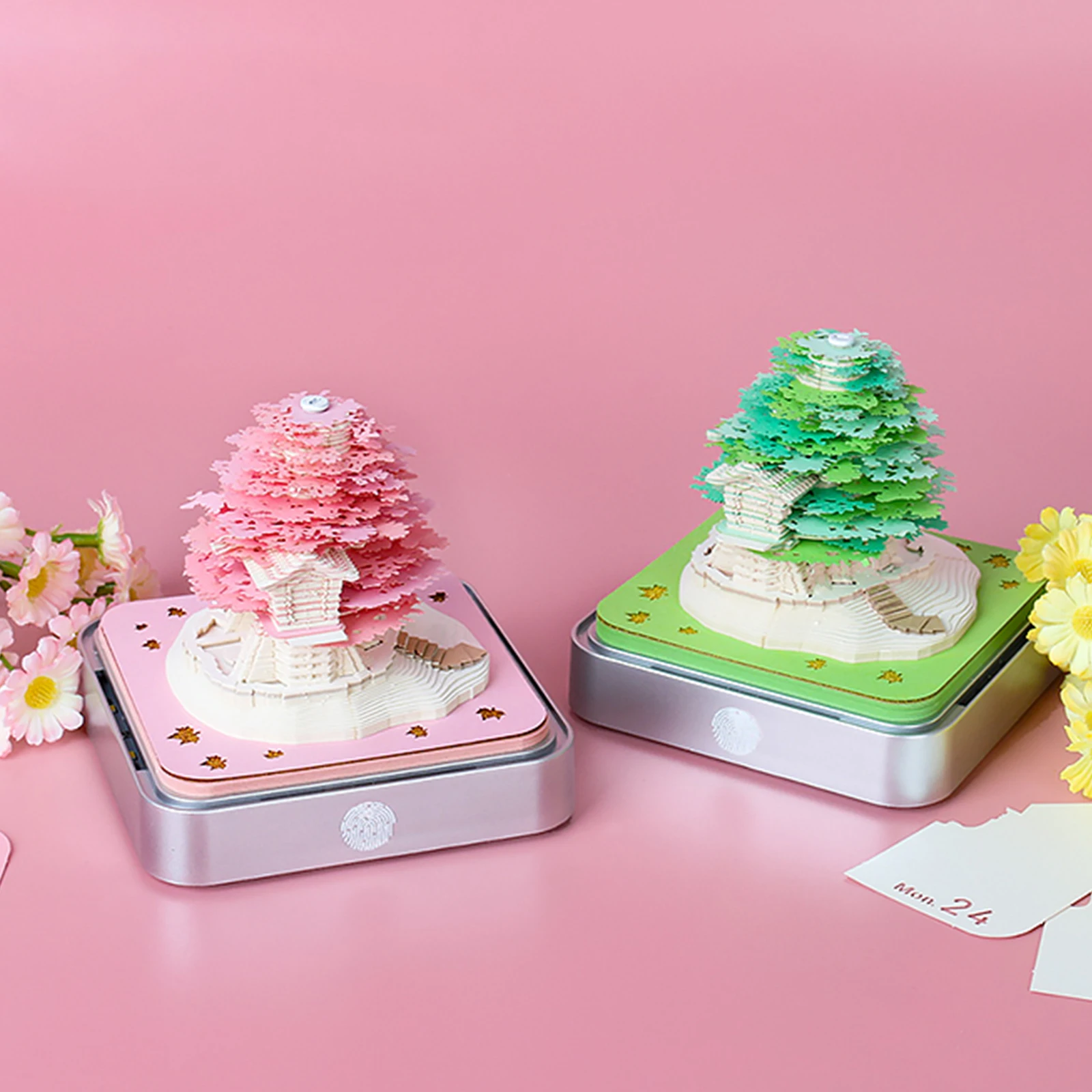 Drop Shipping Tree House Sticky Notes Custom 3D Memo Note Pad Blocks Paper 365 Year Calendar Office Decoration Item for Desk