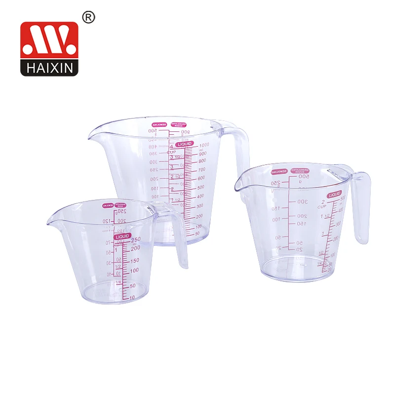 Amazon Product Measurement Tools Cup Measure 500ml Clear Cake Plastic Measuring Cup And Spoon Set With Handle