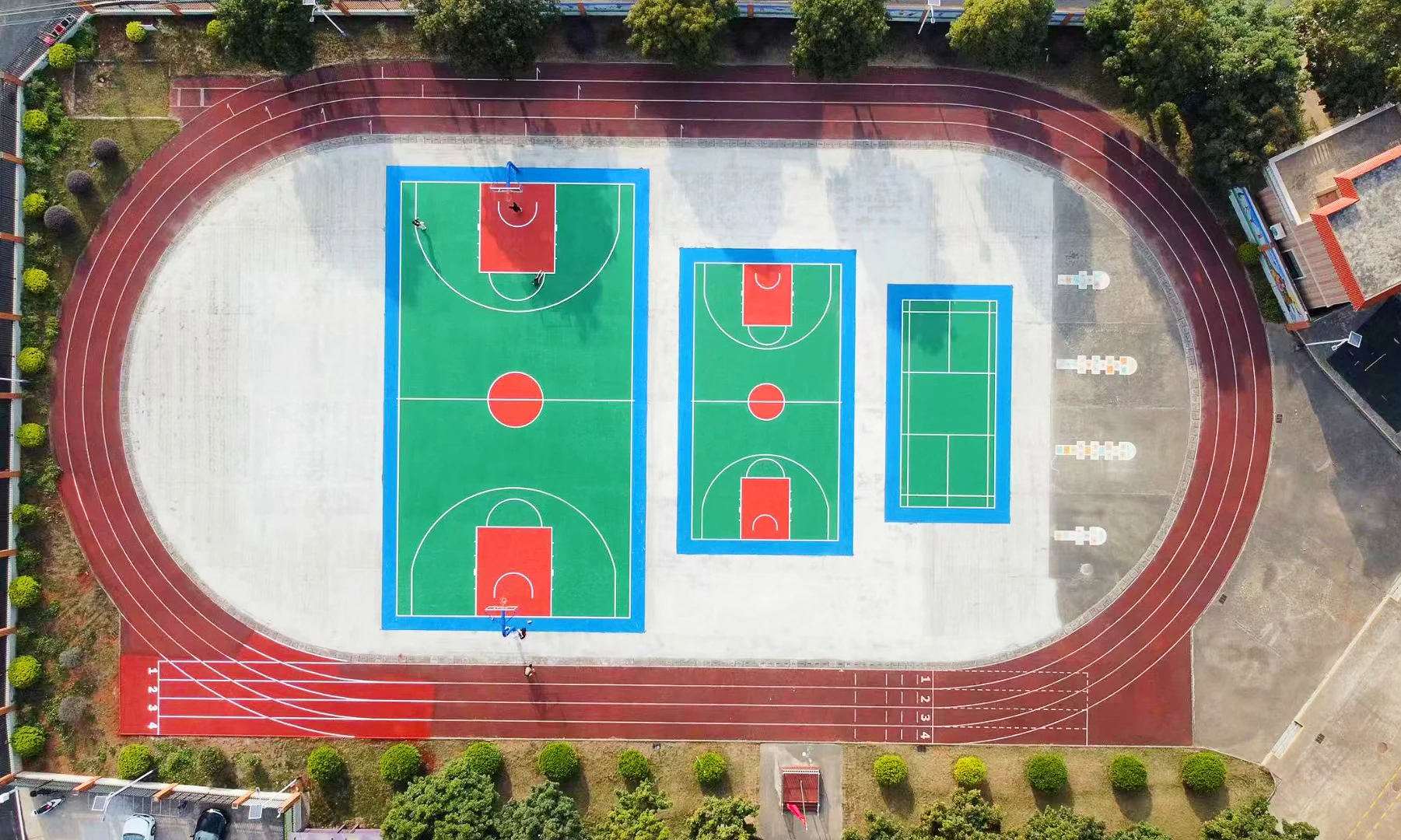 INOLP Durable Silicon PU Sports Flooring Elasticity Outdoor Court for Football Soccer Basketball Volleyball Badminton Tennis