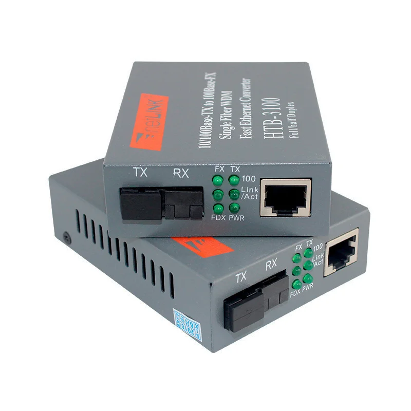 10/100m Fiber Media Converter Htb3100 Netlink 25km A/b Converter Fiber