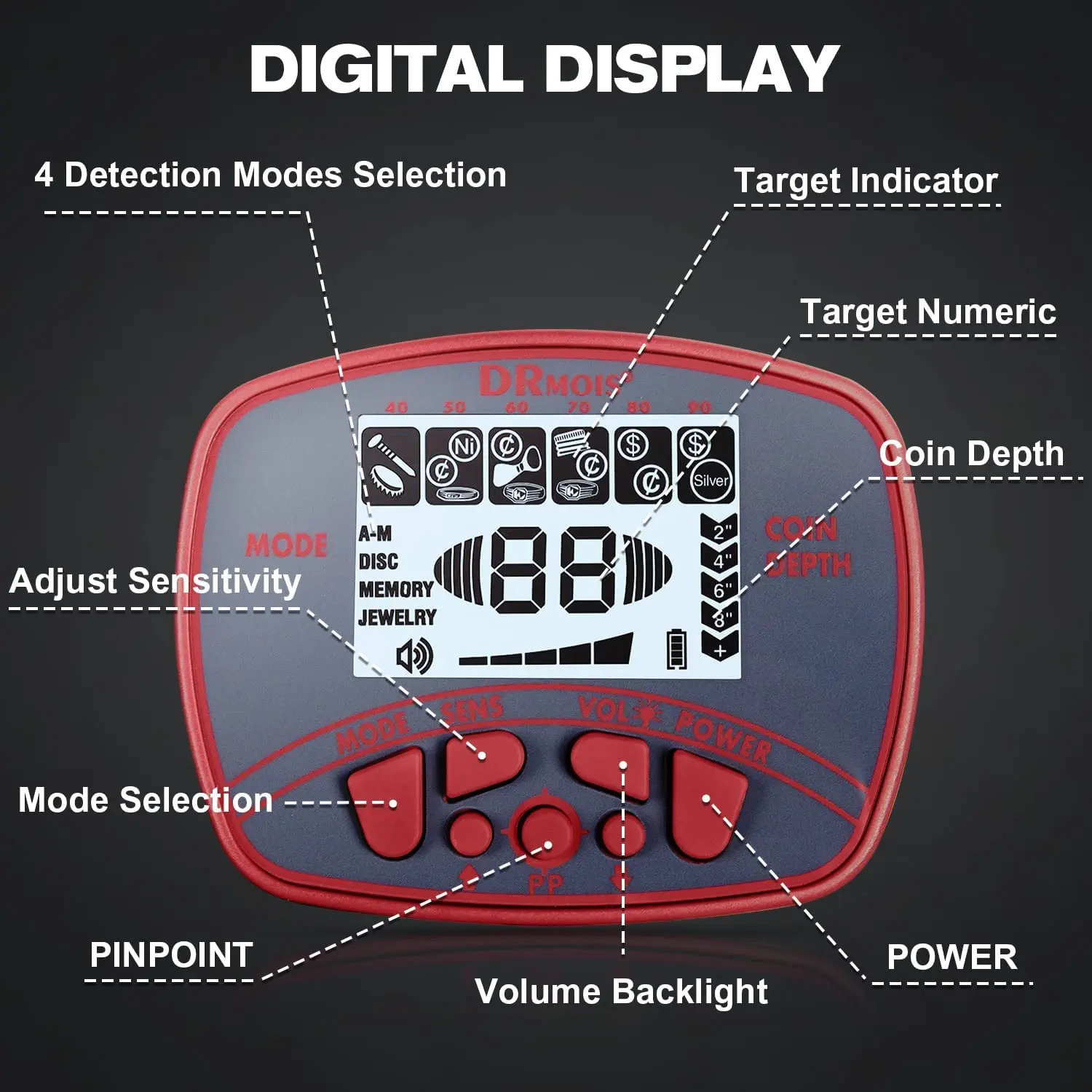 Popular MD-810 Gold Metal Detector Electronic Measuring Instruments ...