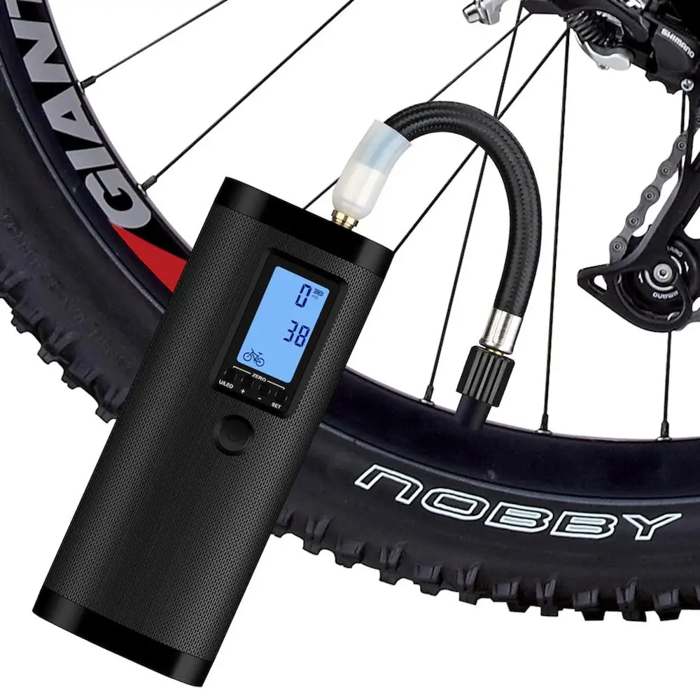 Rabusion Portable 150PSI Bike Electric Inflator Bicycle Cycle Air Pressure Pump Rechargeable Cordless Tire Pump Practical Bike Accessories 