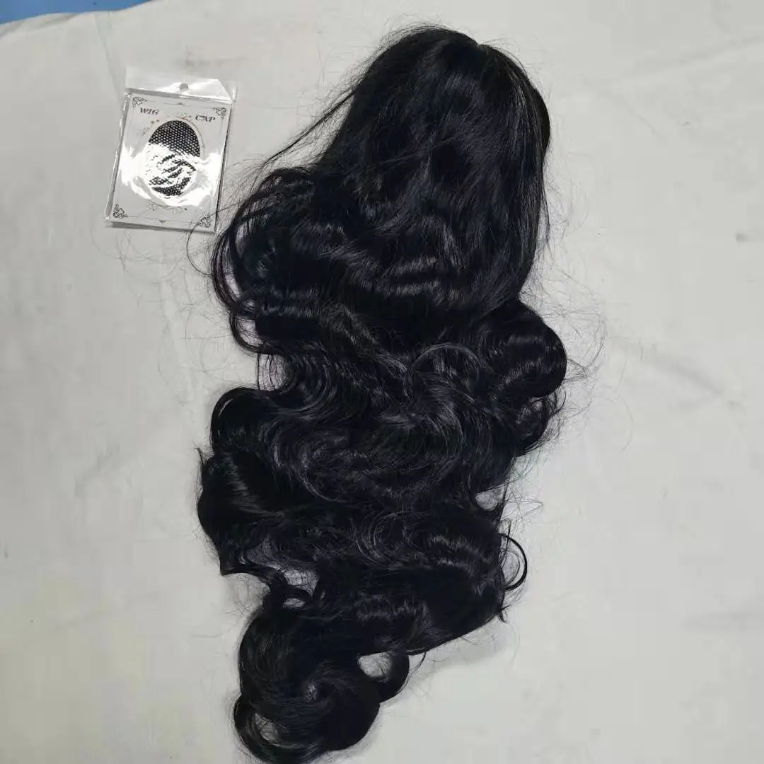 Synthetic 26inches European And American Wigs Female Wig Long Curly Hair  Natural Black Lifelike Human Hair Without Front Lace - Buy Lifelike Human  Hair,Long Curly Hair,Female Wig Product on 