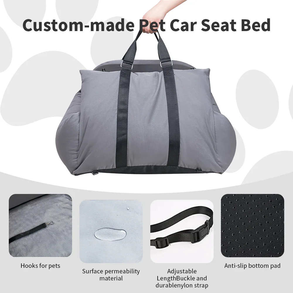 Custom made travel safety dog car booster seat bed details