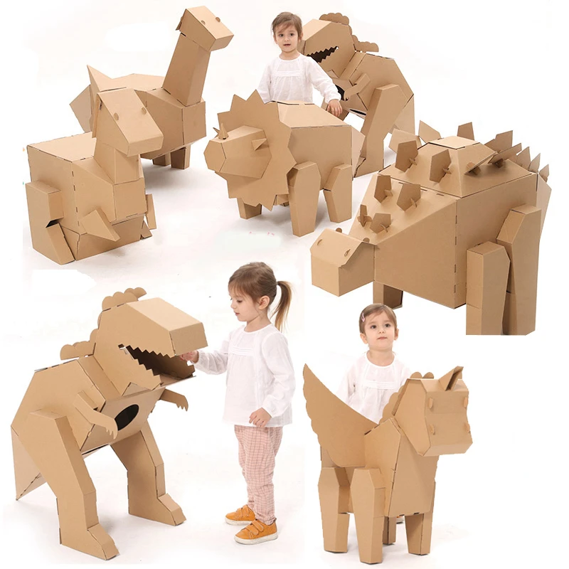 Custom Hand-assembled Children's Educational Toy Creative Animal 3d Paper  Craft Origami Toy 3d Cardboard Puzzle Dinonsaur - Buy 3d Paper Diy,Cardboard  3d Puzzle,Educational Toy Product on 