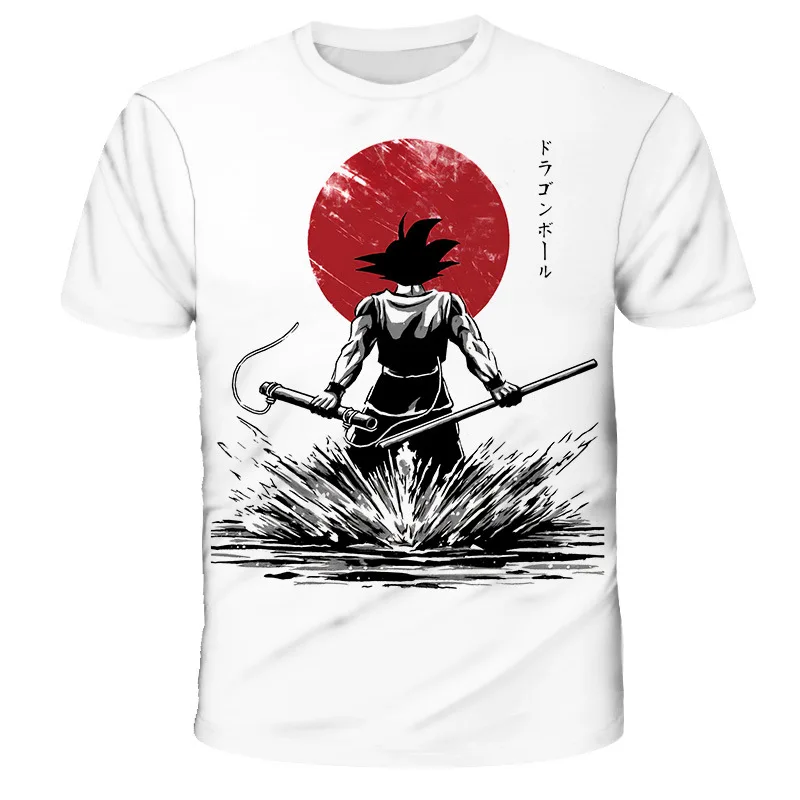 Free Sample New Summer shirt Vintage Goku Anime 3D Printed T-shirt Cool Funny T Shirts short-sleeved Tshirts Men Clothing