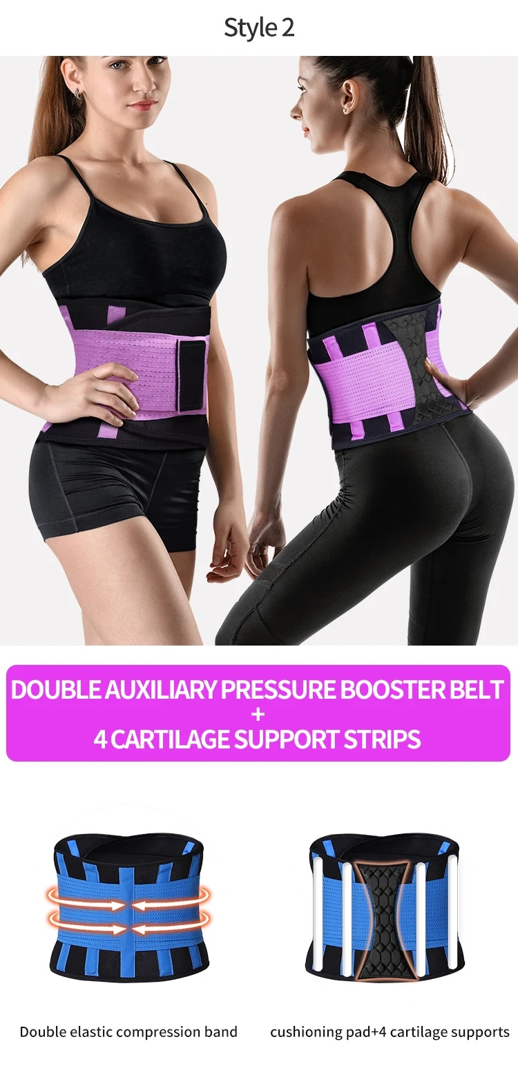 Gym Sweat Waist Trimmer Lumbar Support Trainer Shaper Back Brace