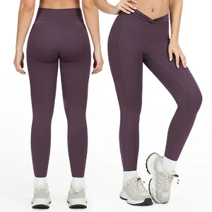 Roregal Nude Twisted Waistband Butt-lifting Running Fitness Gym Leggings Quick Dry Yoga Pants Yoga Women's Leggings