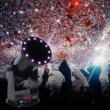 1500W Electric Confetti Machine LED Paper Blower Launcher for Stage Wedding Party Event