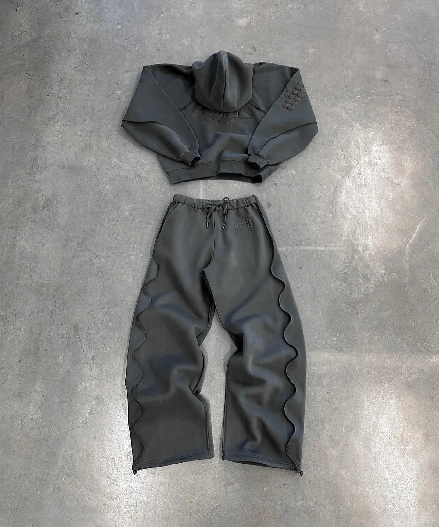 Custom Blank Sweatshirt and Sweatpants Set 100% Cotton French Terry Hoodie Men's Oversized Boxy Fit Sweatpants and Hoodie Set gallery 2