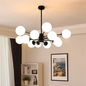Modern Magic Bean Glass Ball Pendant Light Elegant Chandelier for Living Bedroom Dining Room Home Decor