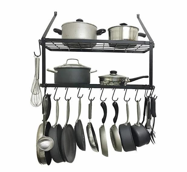 2 круглый Ланч-бокс настенный металлический кастрюлю стеллаж для выставки товаров посуда хранения