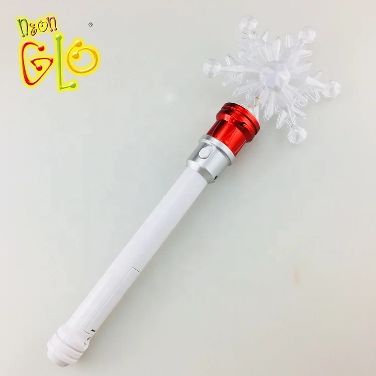 Customized LED Magic Snowflake Light Wand for Girls PS Plastic Spinning Flashing for Parties Christmas Easter & Graduation