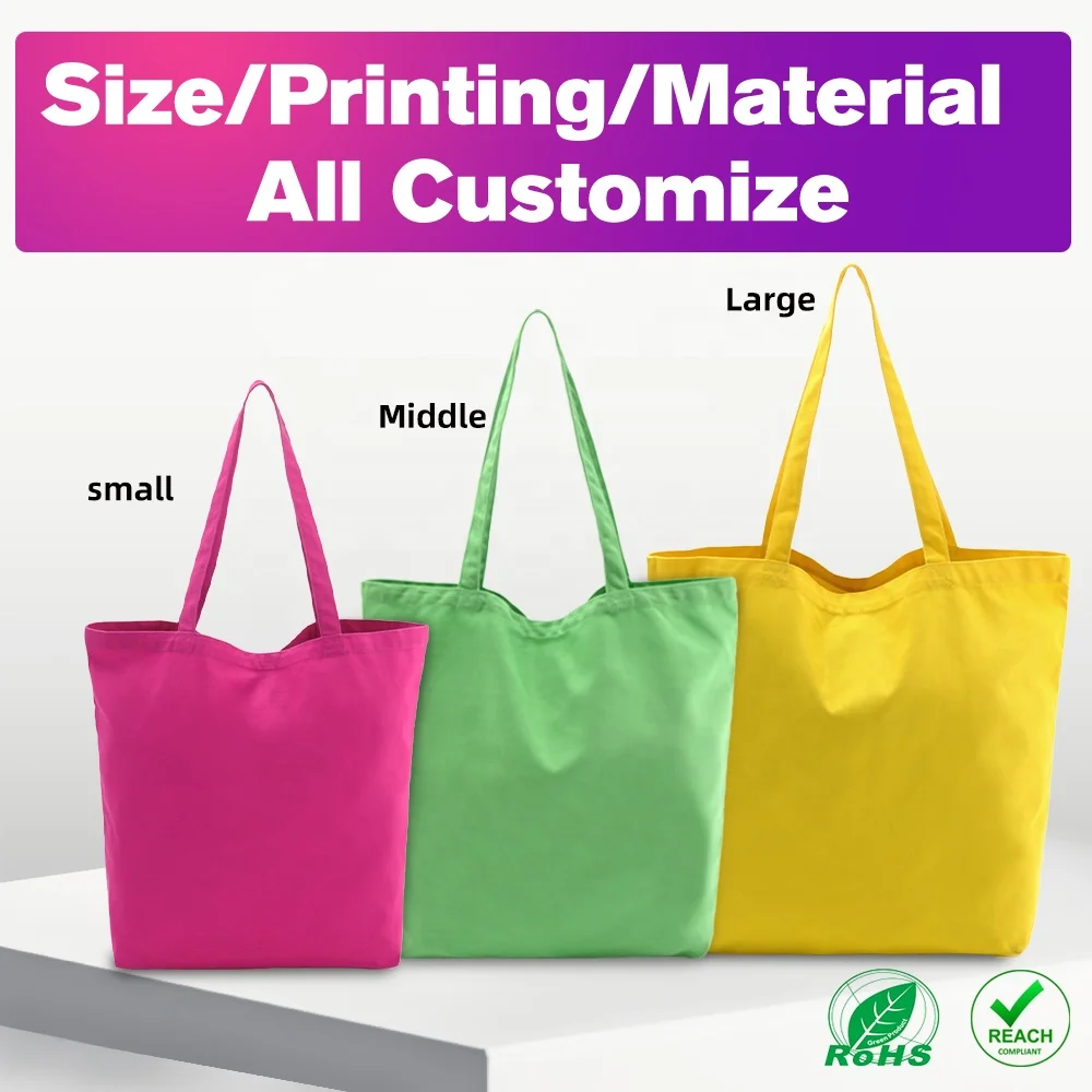 Factory HOT Sale Canvas Bag OEM Custom Printing Shopping Bag Reusable Women Canvas Tote Bag