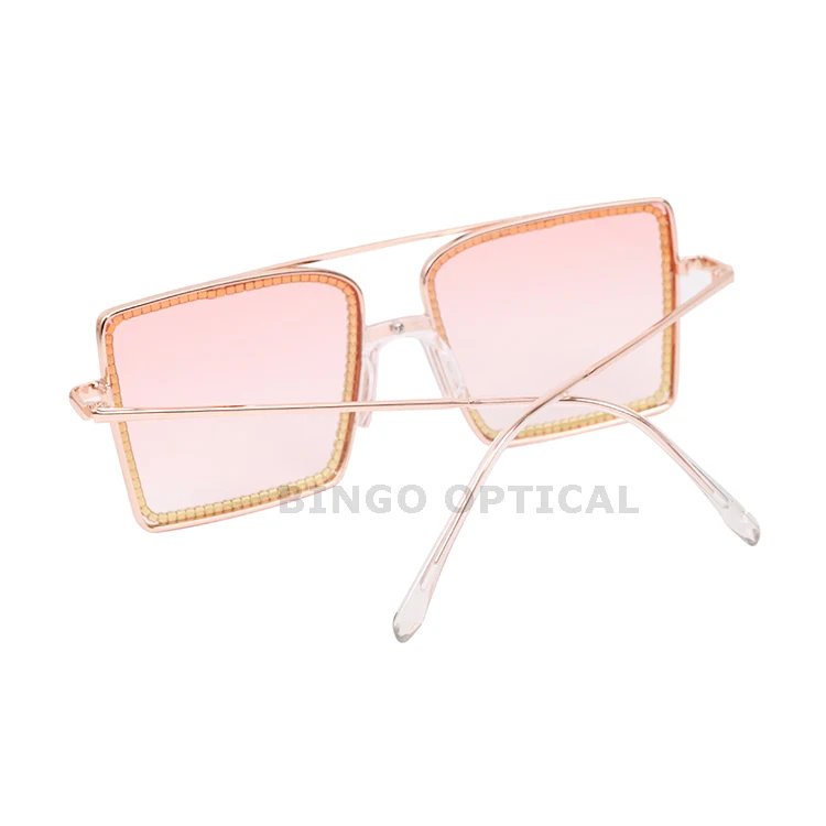 Rectangle Glasses Wholesale Crystal Oversized Bling 2025 Clear Lens Rhinestone Anti Big aperçu 6