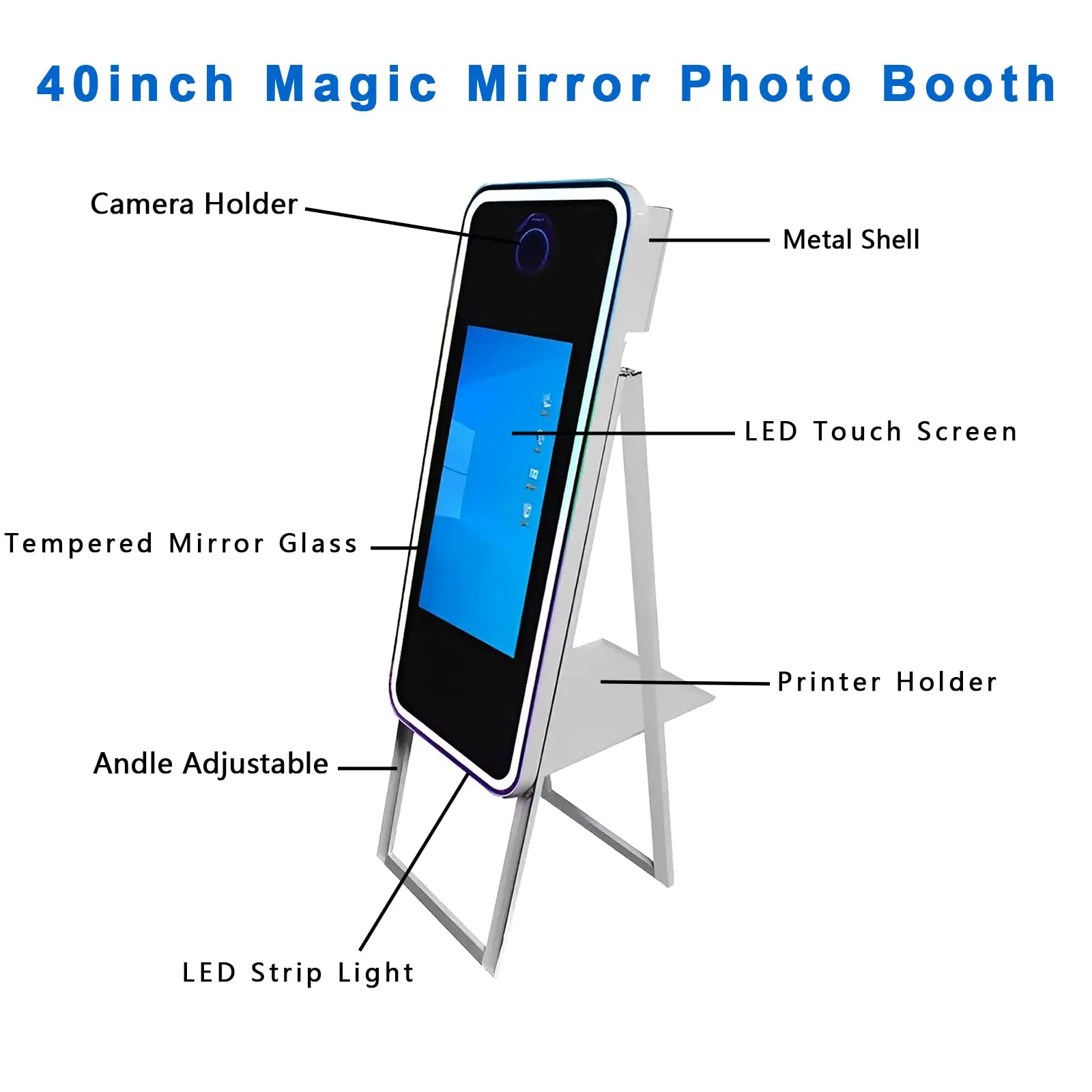 High Quality Automatic Mirror Photo Booth Photo Me With Printer Lifting