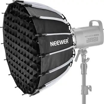NEEWER 22inch/55cm Parabolic Softbox Quick Set up Quick Folding, with Diffusers/Honeycomb Grid/Bag, Compatible with Aputure