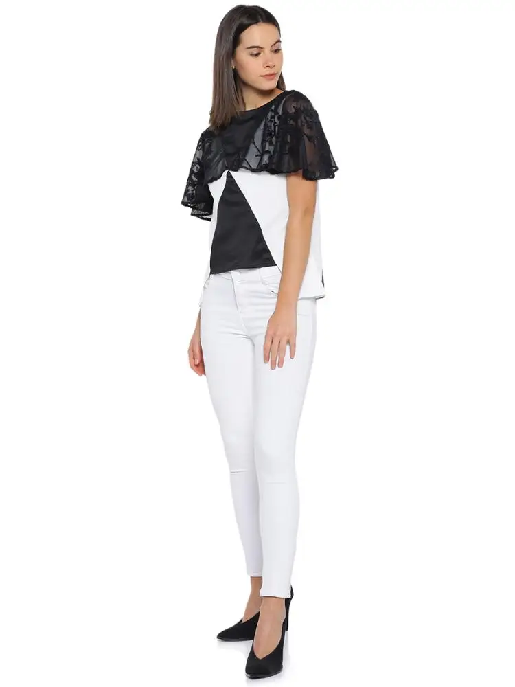 DESIGNER CAPE TOP in BLACK and WHITE