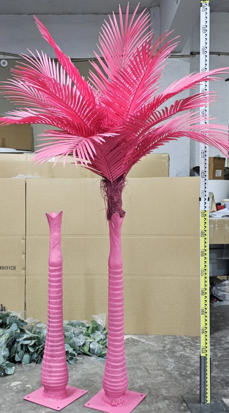 Artificial Outdoor Palm Tree Coconut Tree Plant Artificial Pink Coconut  Plant Artificial Tree for Outdoor Pool Beach Decor