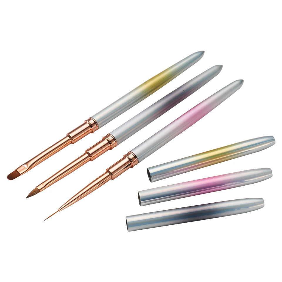 Private Label Oem Crystal Metal Handle Kolinsky Hair Custom Manicure